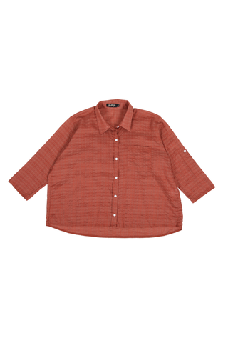 Brisa Shirt Brick in Seersucker