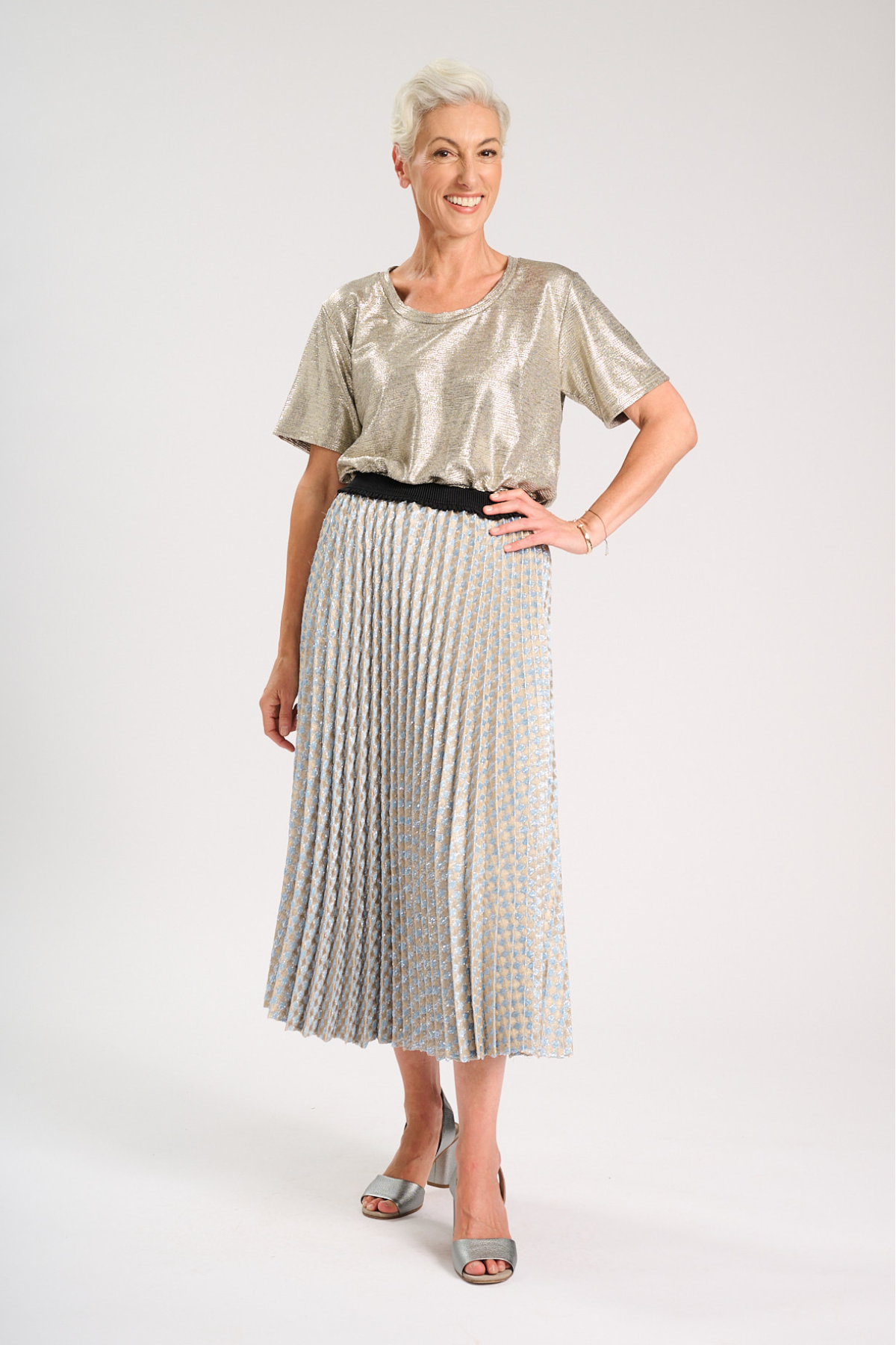 Calyx Pleated Skirt Oat