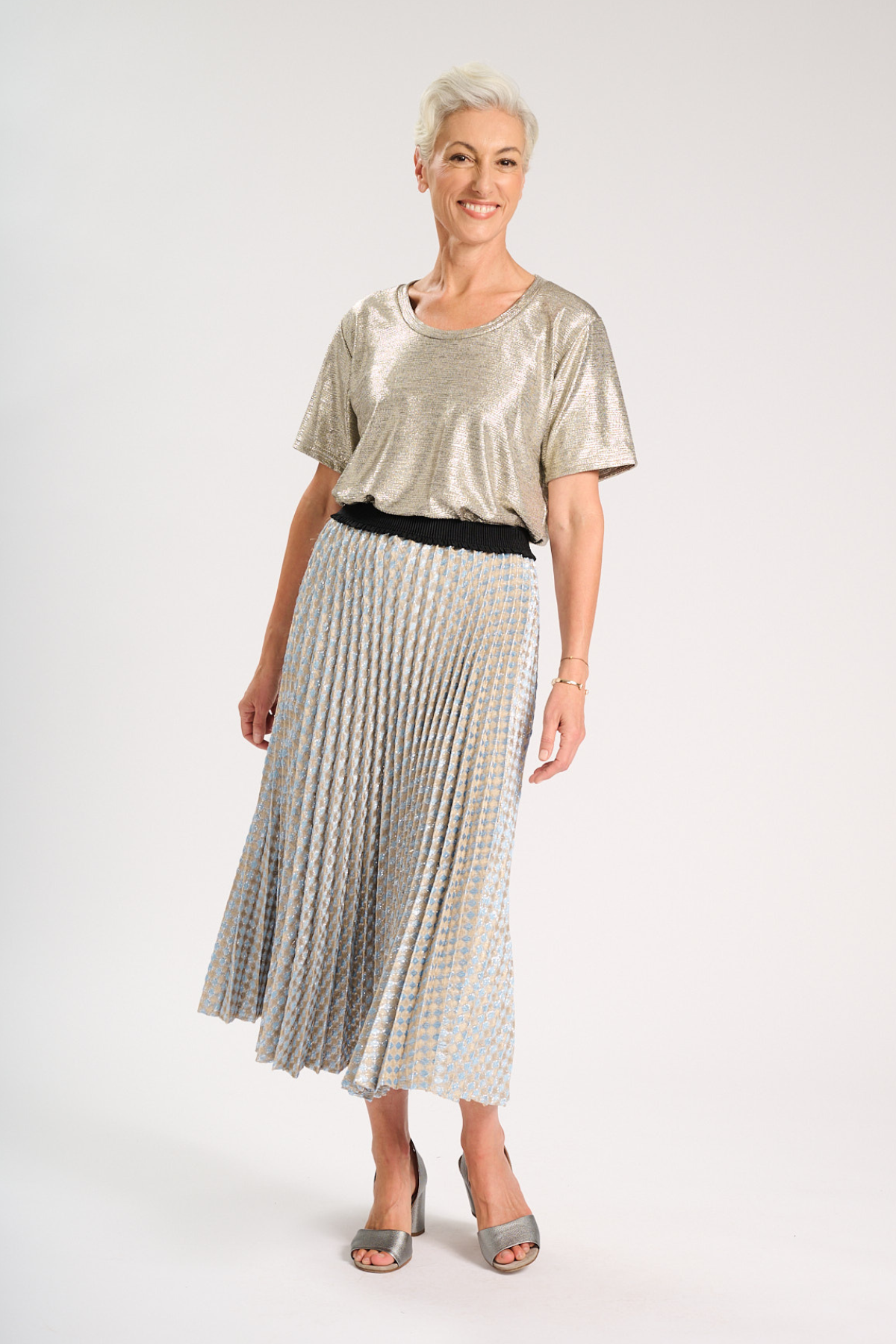 Calyx Pleated Skirt Oat