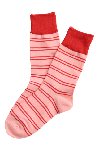 Capri Stripe Socks Pink