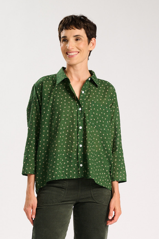 Celeste Shirt Green in Cotton/Rayon