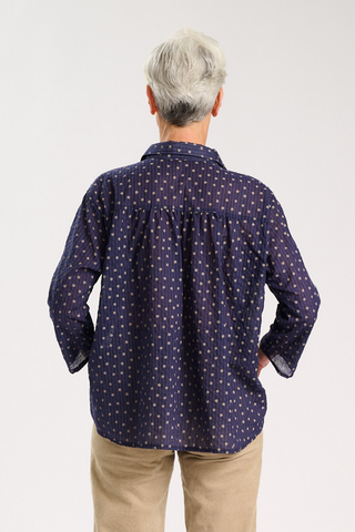 Celeste Shirt Navy in Cotton/Rayon