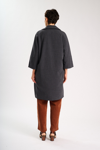 Celine Coat Charcoal in Wool