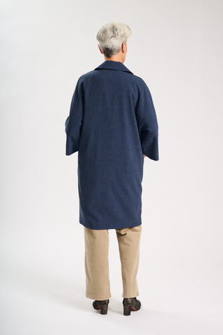 Celine Coat Navy in Wool