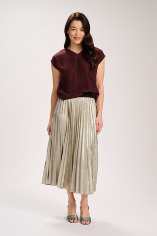 Champagne Pleat Skirt Gold