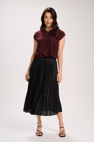 Champagne Pleat Skirt Black