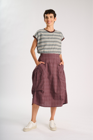 Milwaukee Textured Skirt Chocolate Brown