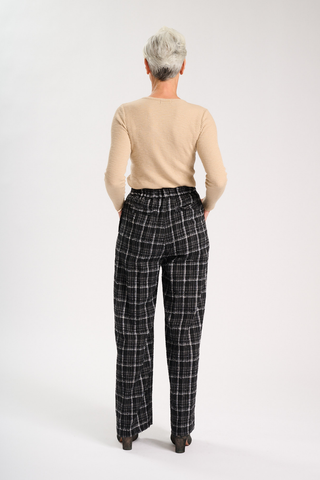 Freya Pants Black & White in Cotton/Rayon