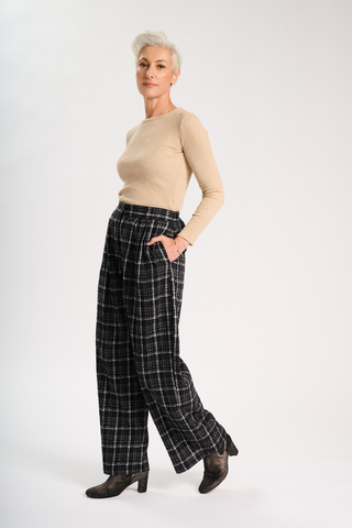 Freya Pants Black & White in Cotton/Rayon