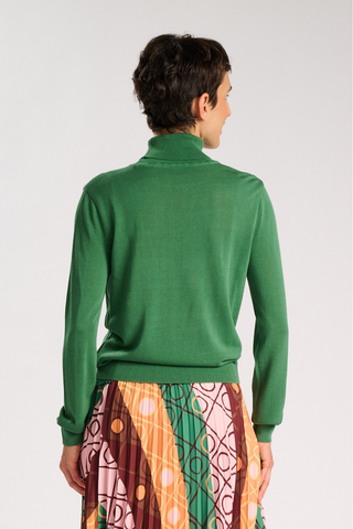 Como Light High-Neck Sweater Green in Tencel & Silk