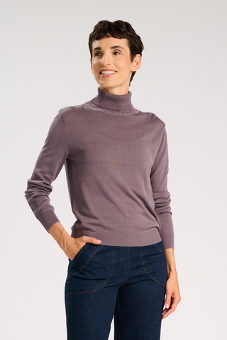Como Light High-Neck Sweater Grey in Tencel & Silk