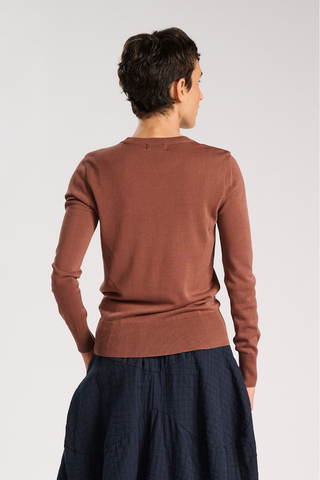 Como Light Sweater Brown in Tencel & Silk