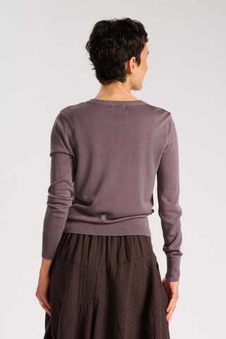Como Light Sweater Grey in Tencel & Silk