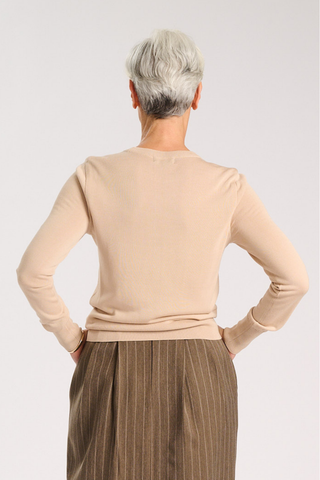 Como Light Sweater Oat in Tencel & Silk