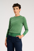 Como Light Stripe Sweater Green & Gold in Tencel, Silk & Lurex