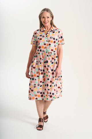 Confetti Long Villa Dress Pink in Cotton