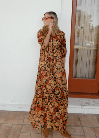 Dilon Olivia Dress Tangerine in Cotton