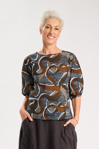 Eclipse Blouse Ash in Cotton Voile