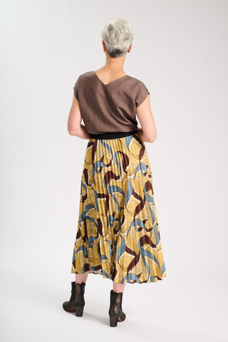 Eclipse Pleated Skirt Saffron