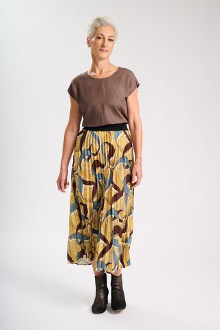 Eclipse Pleated Skirt Saffron