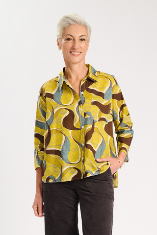 Eclipse Shirt Saffron in Cotton