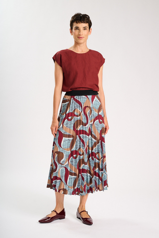 Eclipse Pleated Skirt Vino