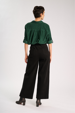 Edie Pants Black in Brushed Cotton