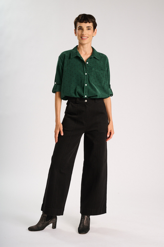 Edie Pants Black in Brushed Cotton