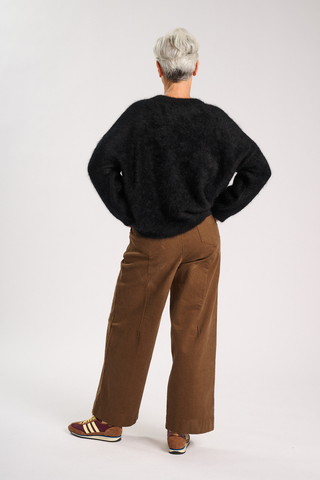 Edie Pants Chocolate in Brushed Cotton