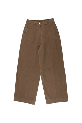 Edie Pants Chocolate in Brushed Cotton