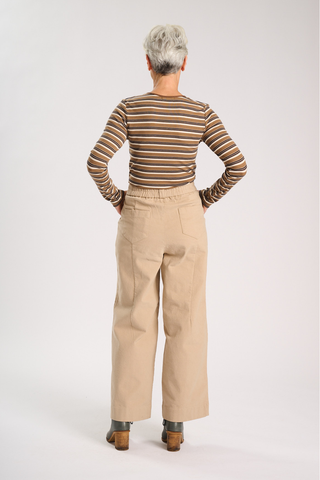 Edie Pants Oat in Brushed Cotton