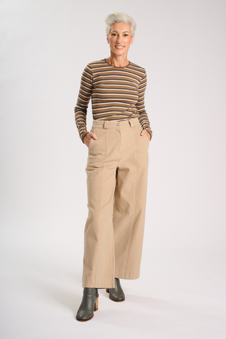 Edie Pants Oat in Brushed Cotton
