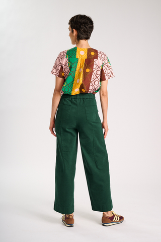Edie Pants Teal in Brushed Cotton