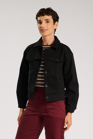Elaine Jacket Black in Brushed Cotton