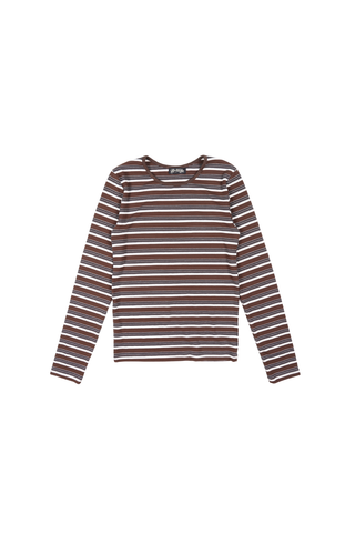 Ella Striped Top Chocolate