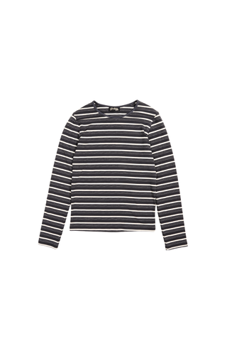 Ella Striped Top Black