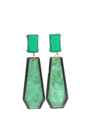 Emerald Panel Earrings
