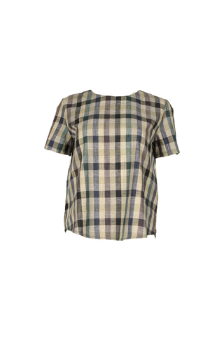 Tangier Green Top in Linen/Cotton