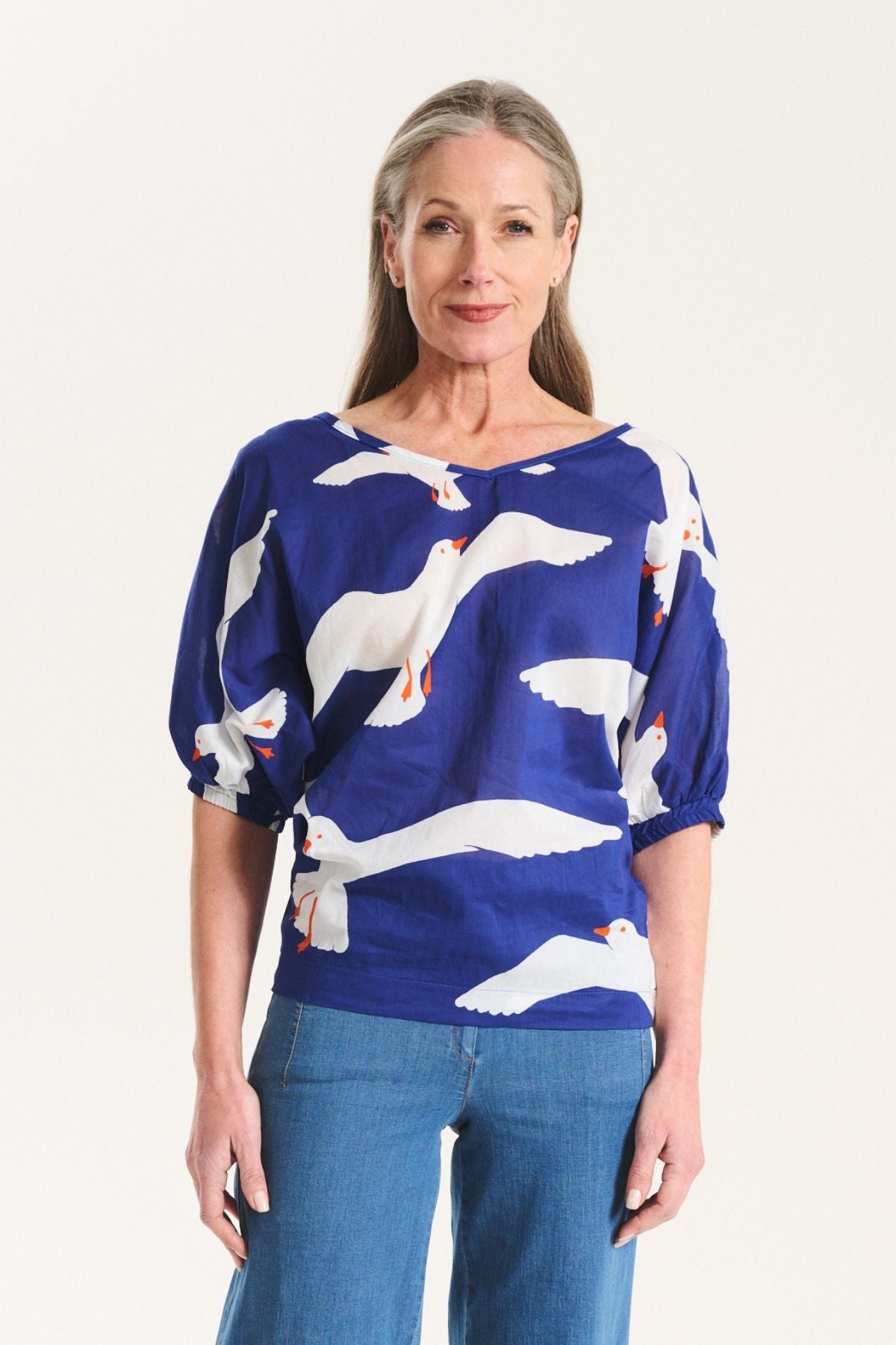 Flock Camisa Blue in Cotton Voile