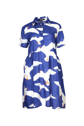 Flock Villa Dress Blue in Cotton Voile