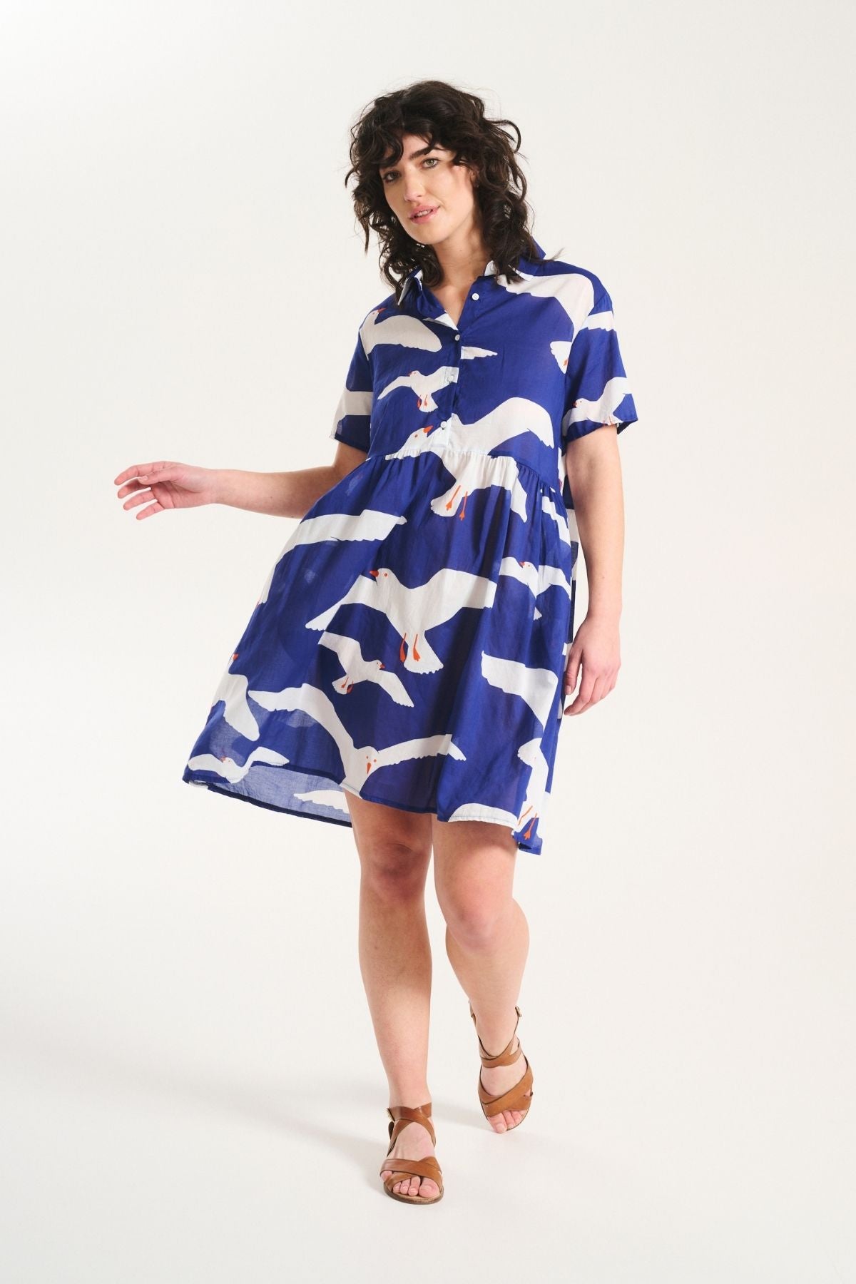 Flock Villa Dress Blue in Cotton Voile