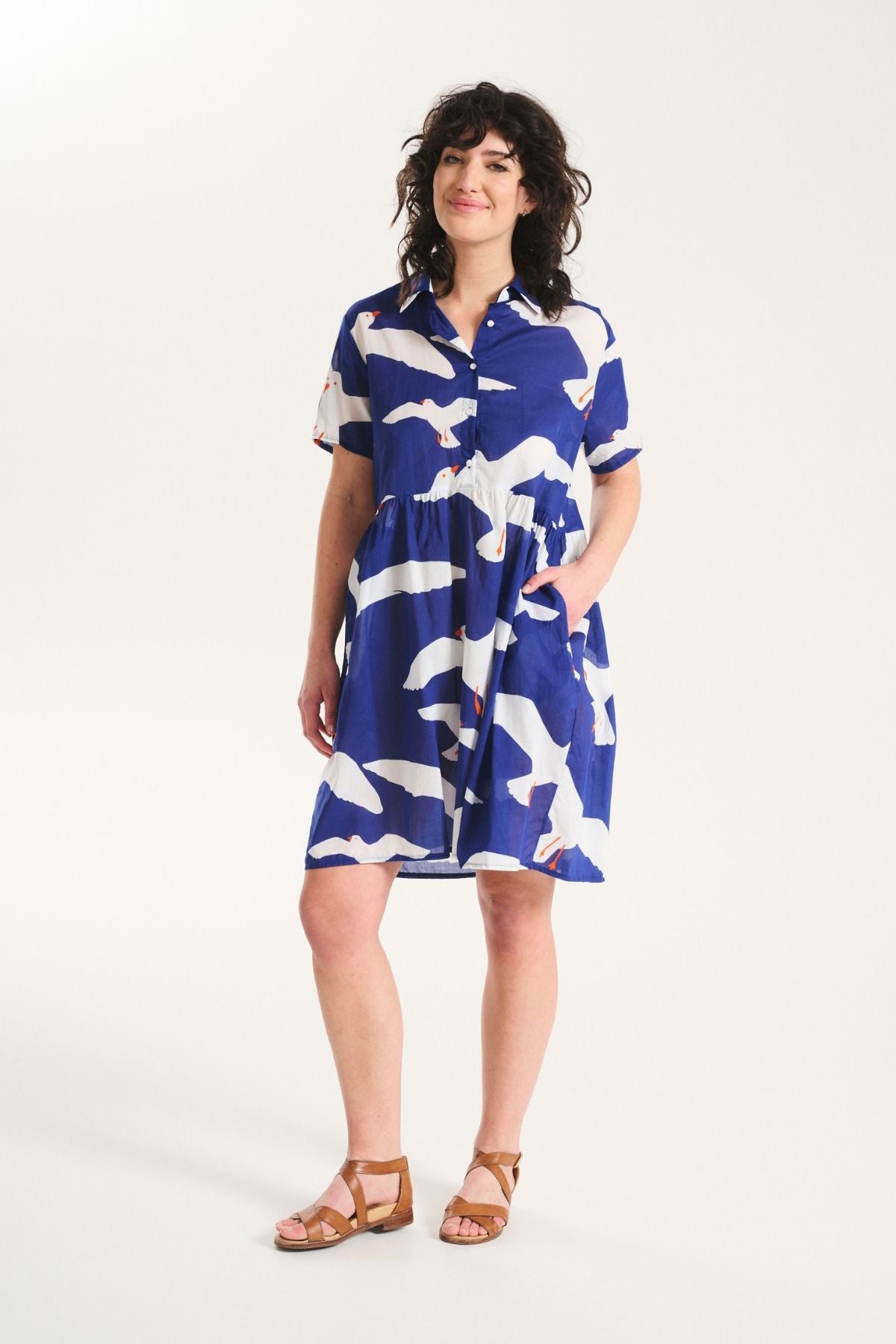 Flock Villa Dress Blue in Cotton Voile