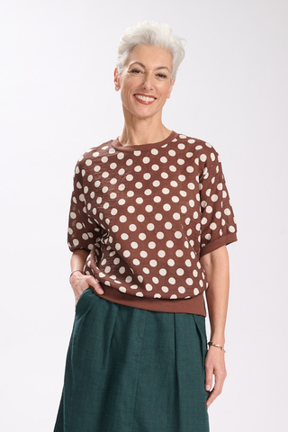 Frankie Top Brown in Cotton