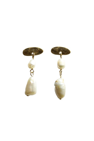 Mira Baroque Pearl Earrings Gold