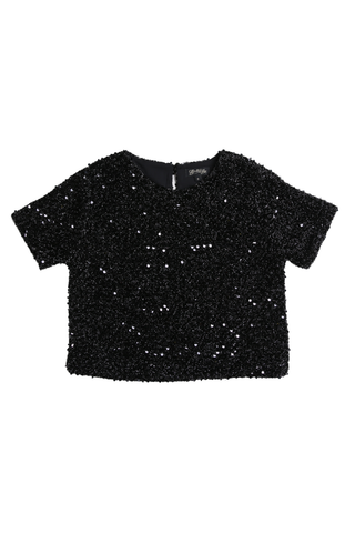 Gemma Top Black in Sequins
