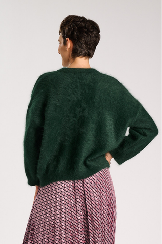 Geneva Knit Sweater Dark Green in Premium Angora