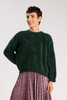 Geneva Knit Sweater Dark Green in Premium Angora
