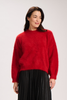 Geneva Knit Sweater Cherry Red in Premium Angora
