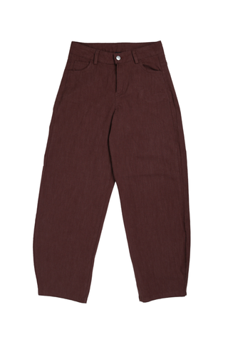 Greta Pants Lino Chocolate in Linen