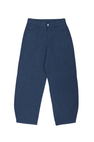 Greta Pants Lino Navy in Linen